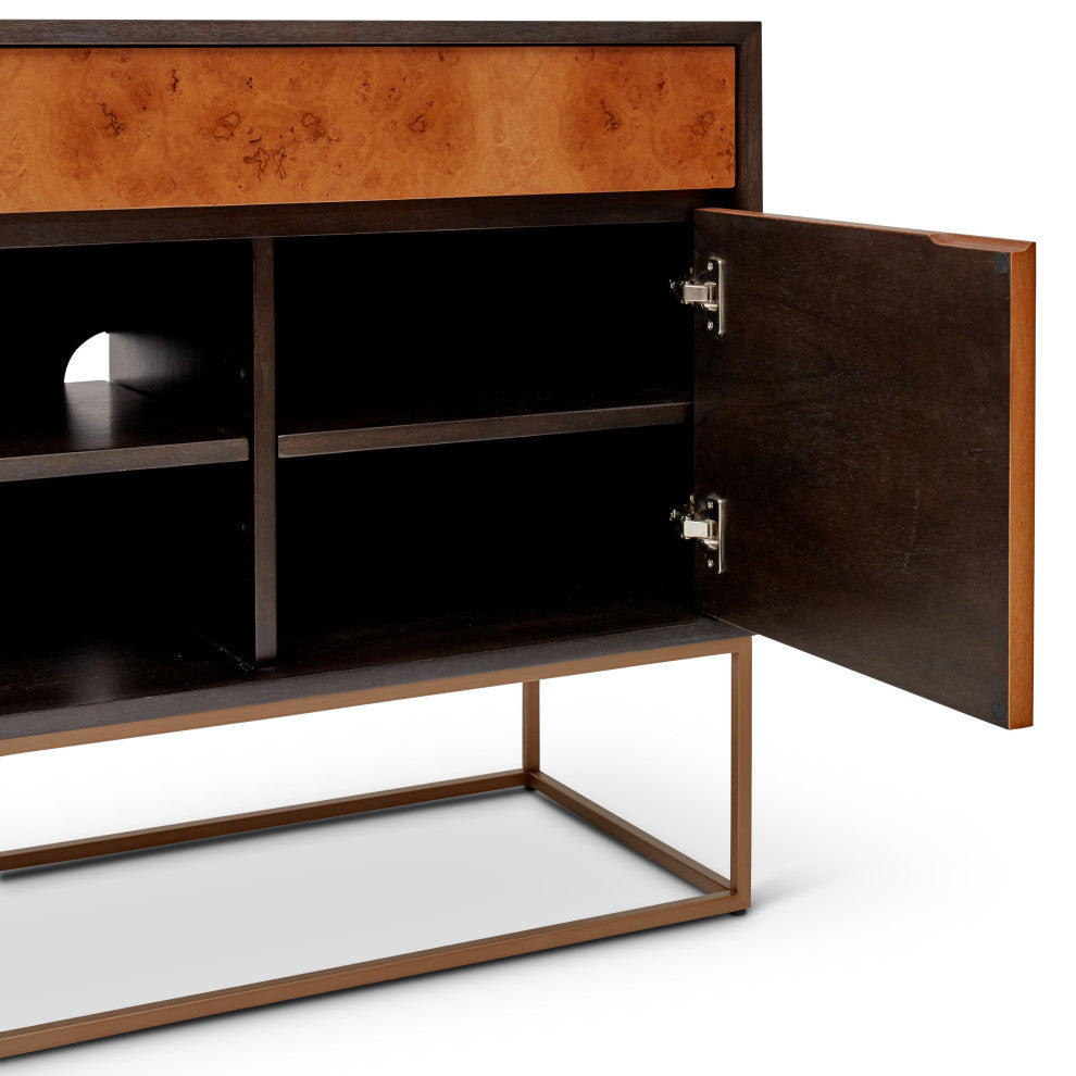 Yoga Sideboard, Oak Burl, Vintage Copper