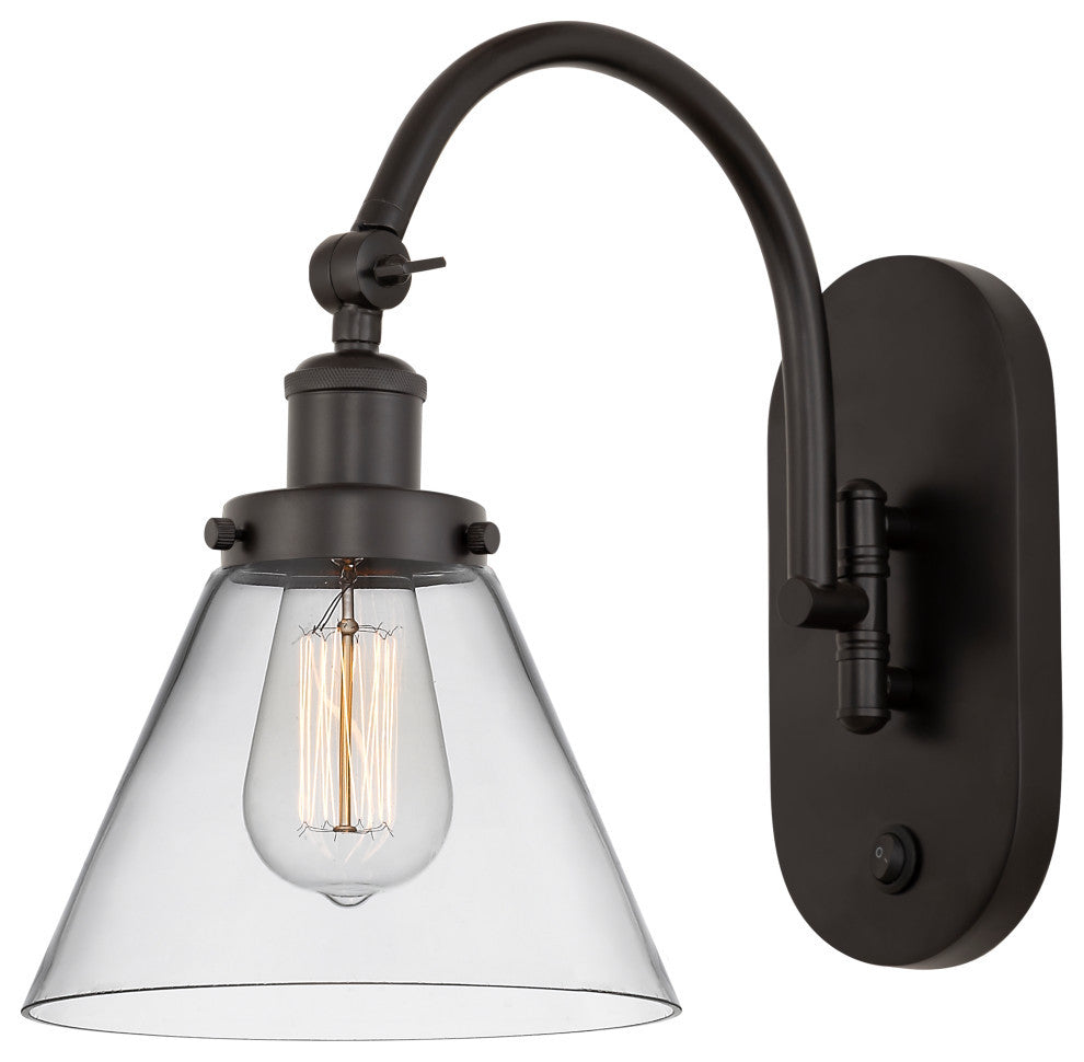 Cone Sconce, Oil Rubbed Bronze, Clear, Clear