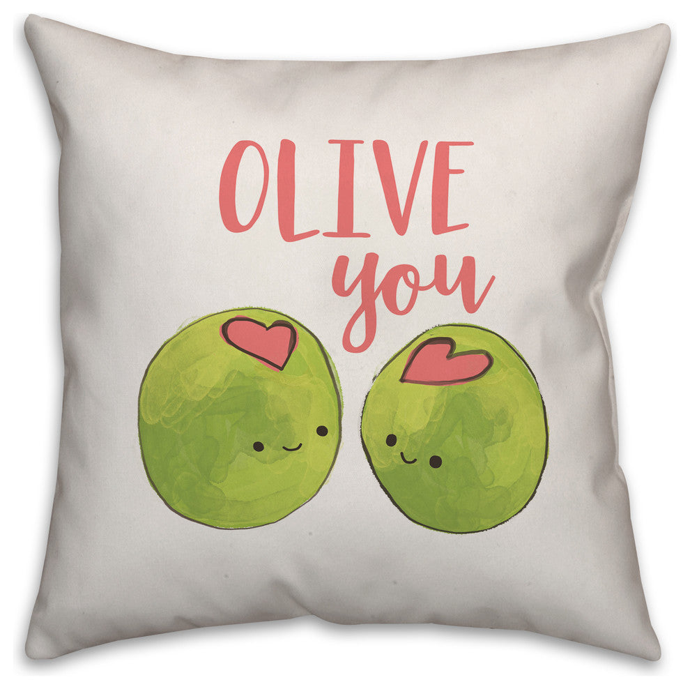Olive You 16x16 Throw Pillow