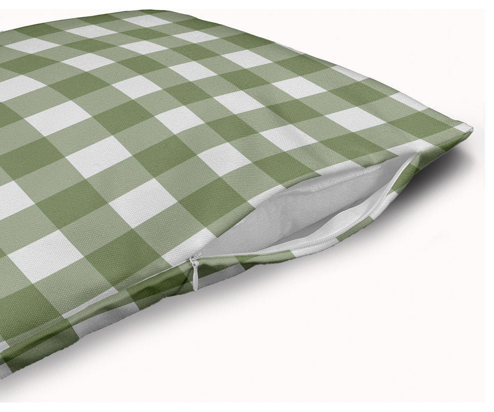 Gingham Plaid Accent Pillow With Removable Insert, Scallion, 24"x24"