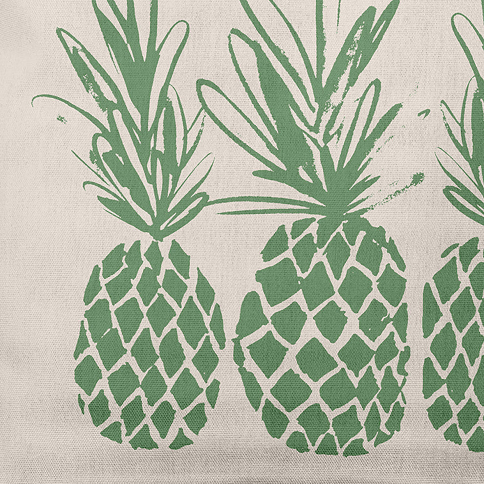 20" x 20" Pineapples Indoor/Outdoor Polyester Throw Pillow, Sage