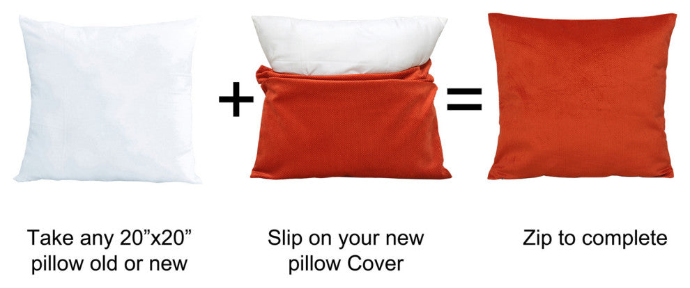 Milliken Plush Pillow Shell 2 Piece Set, Burnt Orange, 20" X 20"