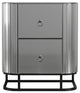 2-Drawer Wood Nightstand with Handle, Grey, 23'' Tall