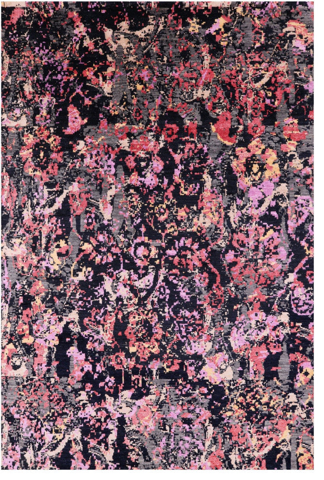 Handmade Modern Wool and Silk Rug 6' 2" X 9' 1" Q6850
