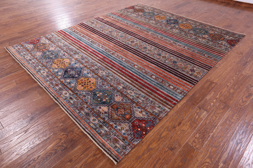 8' 0" X 10' 1" Khorjin Super Kazak Handmade Wool Rug - Q12304