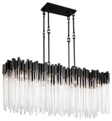 Matrix 8-Lt Linear Pendant - Matte Black/French Gold