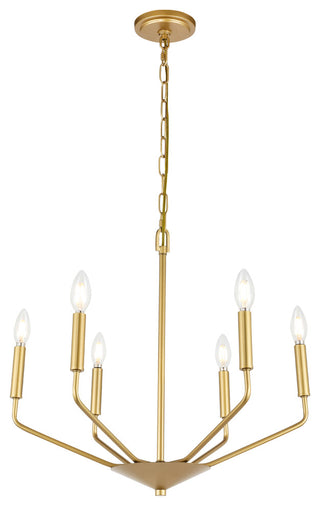 Brass Finish 6-Light Pendant