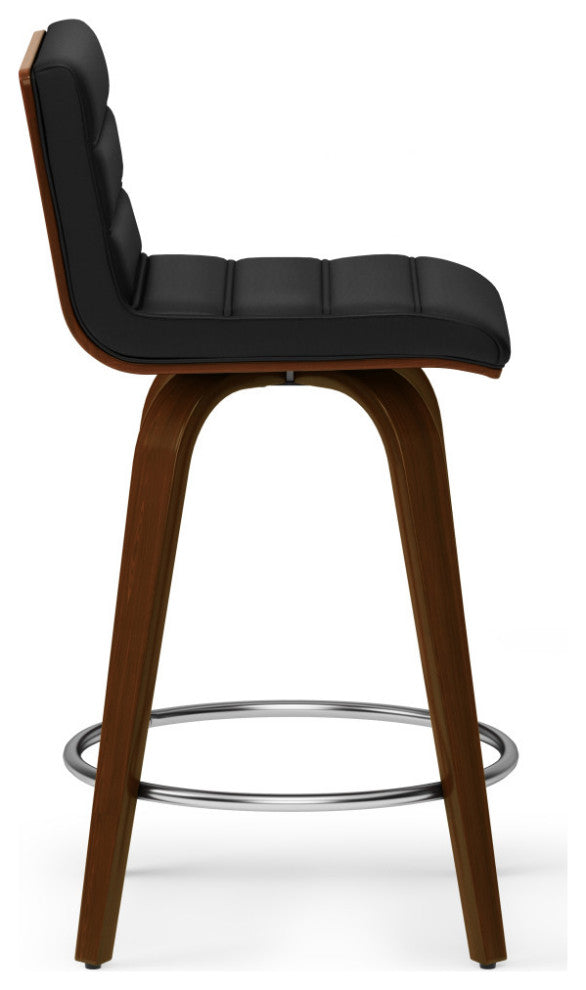 Roland Swivel Stool, Vegan Faux Leather, Counter Stool