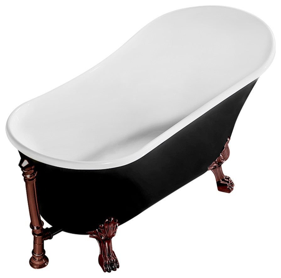 59" Streamline NPT9344ORB-ORB Clawfoot Tub With External Drain