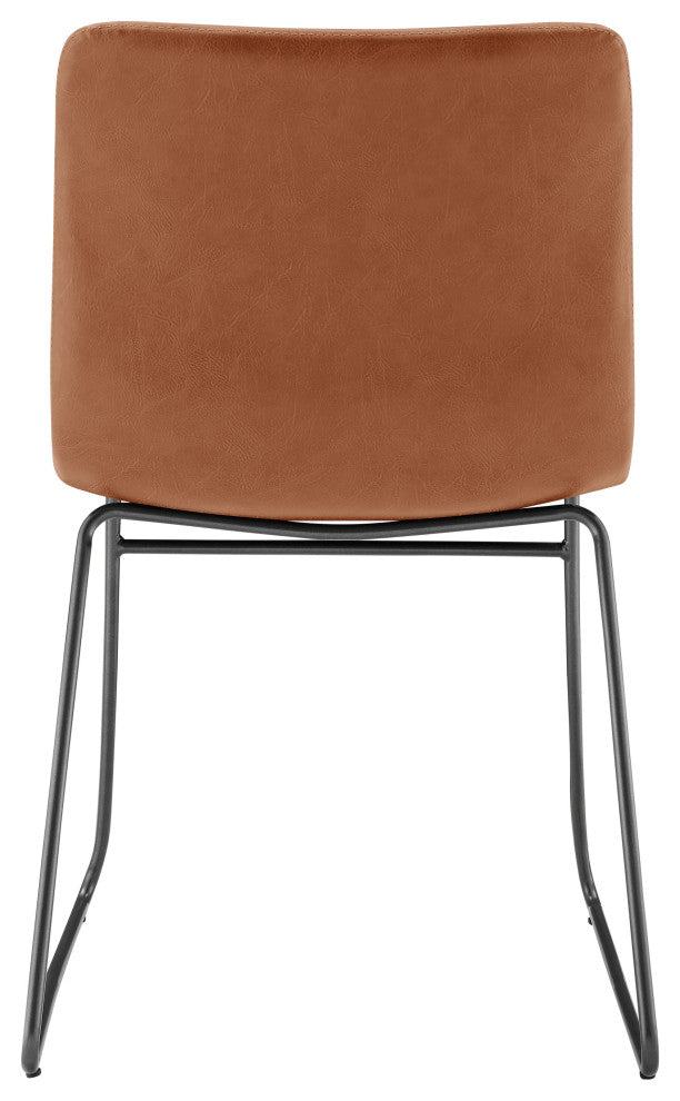 Bruce PU Dining Side Chair,, Set of 2, Toasted Caramel