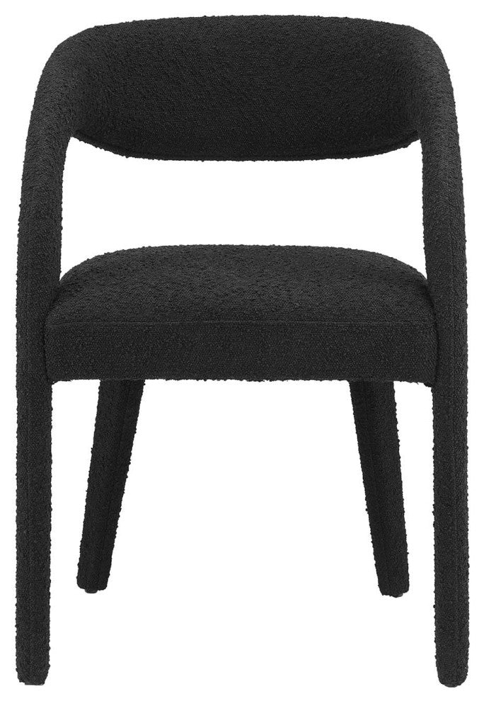 Pinnacle Boucle Upholstered Dining Chair Set of 2, Black