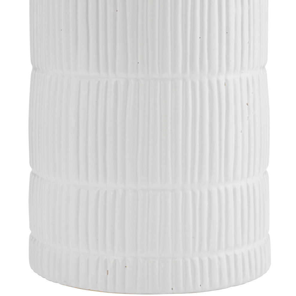 Ceramic 18"H Lined Cylinder Vase, White