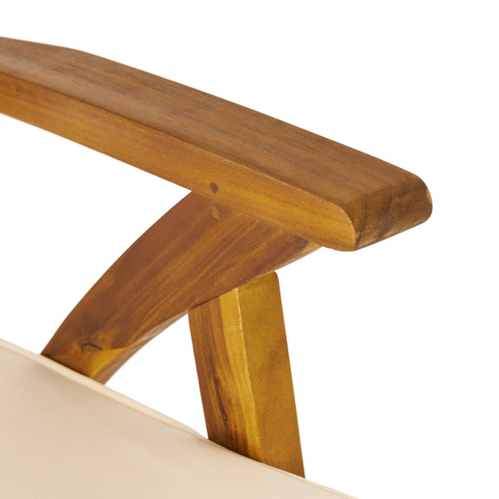 GDF Studio Anguilla Teak Finish Acacia Wood Outdoor Barstools, Set of 2