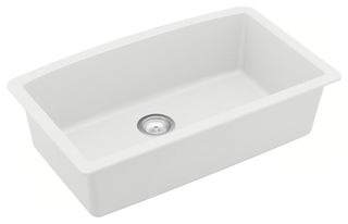 Karran Undermount Quartz 32" Single Bowl Kitchen Sink Kit, Black