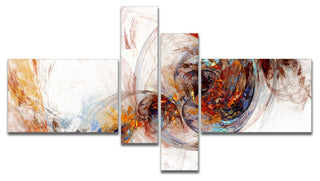 Colored Smoke Brown, Abstract Canvas art print, 60"x32", 4 panels