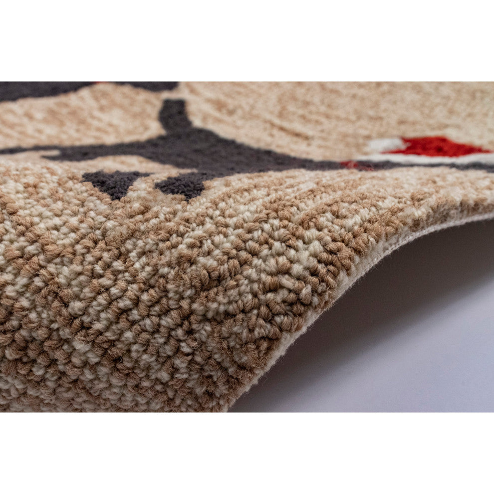 Frontporch 3 Dogs Christmas Indoor/Outdoor Rug Neutral 2''x3''