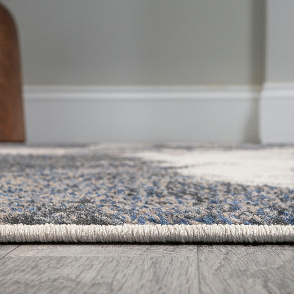 Petalo Abstract Two-Tone Modern Gray/Cream 5 ft. x 8 ft. Area Rug