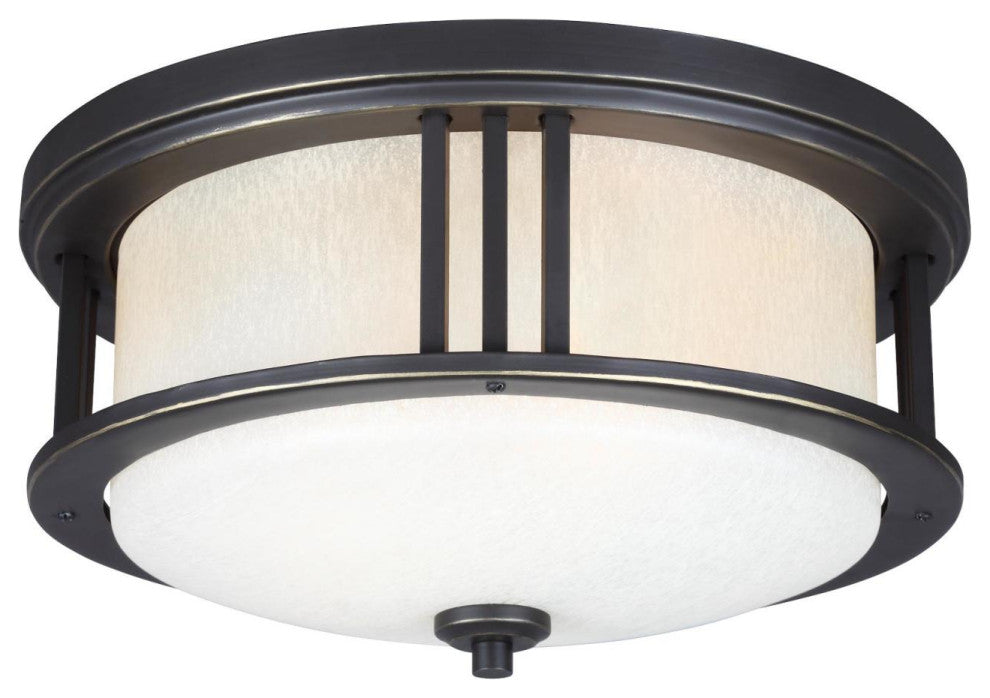 Generation Lighting 7847902EN3 Crowell 2 Light 14"W LED Flush - Black
