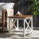 GDF Studio Selvan Indoor Farmhouse Cottage Acacia Wood End Table, Dark Oak