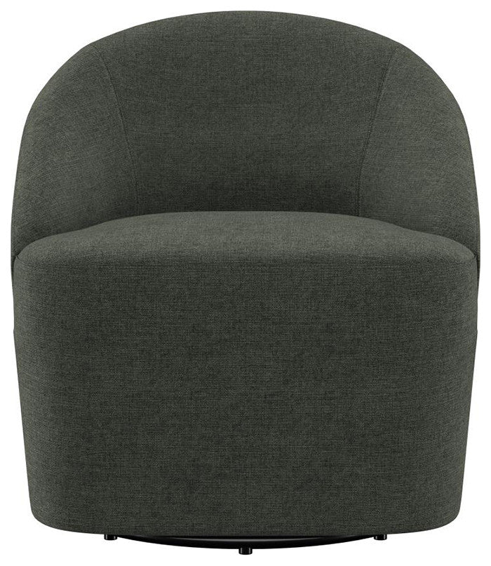 Upholstered Barrel Accent Swivel Chair, Hunter Green
