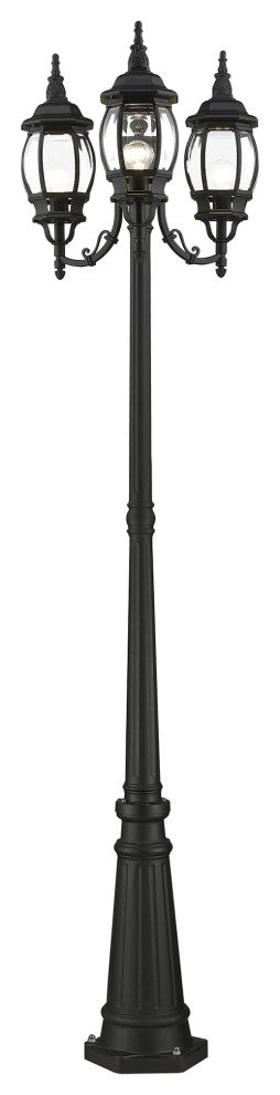 Textured Black Traditional, Colonial, French Historical, Outdoor Post Light