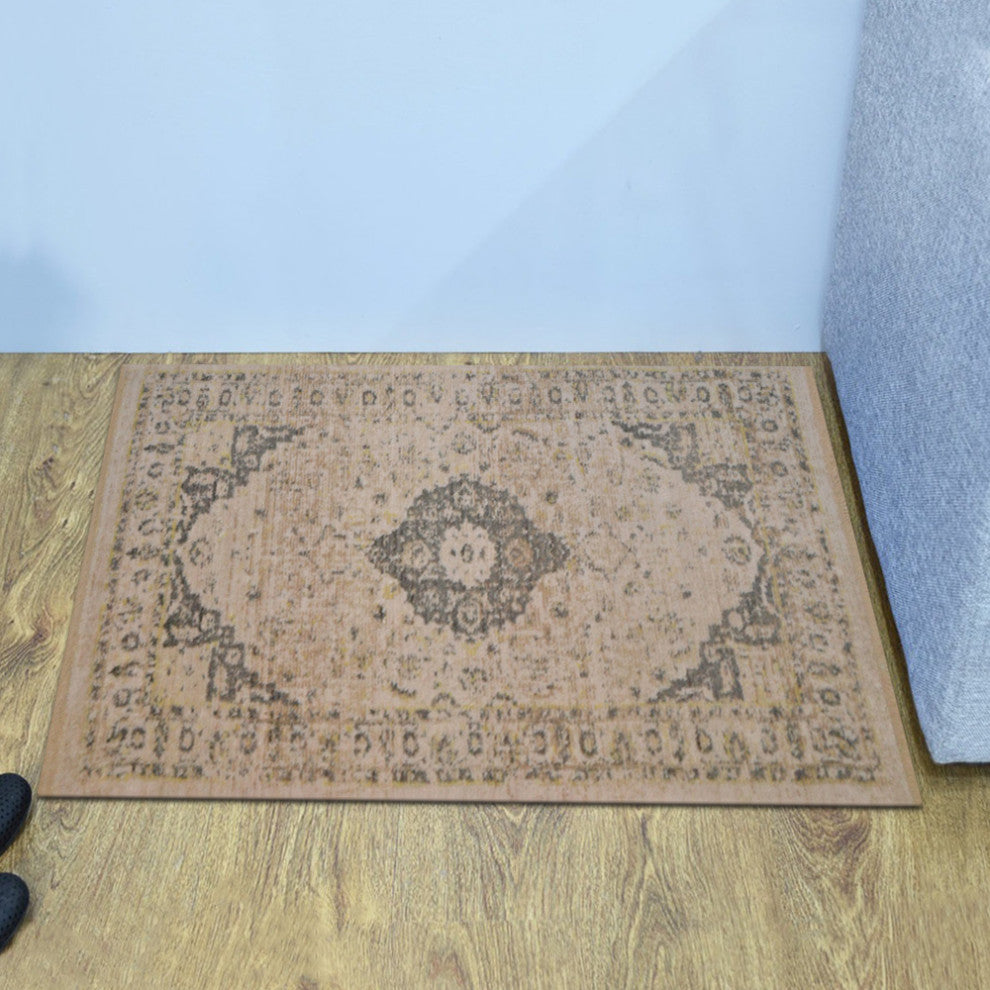 Machine Made Polyester Durable Indoor Outdoor Washable Oriental Pattern Footmat