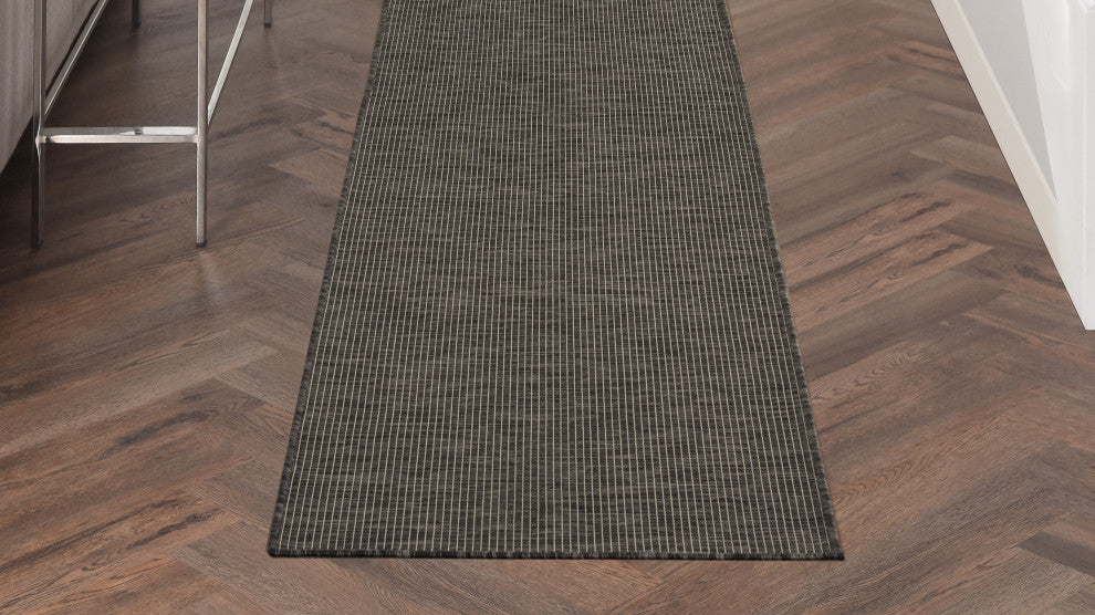 Nourison Positano Contemporary Area Rug, Charcoal, 2'2"x10' Runner