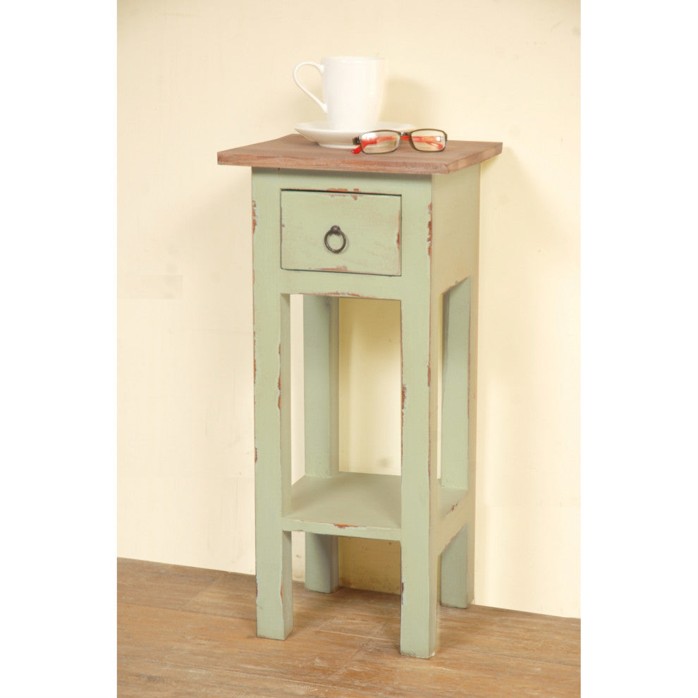 Sunset Trading Cottage Narrow Side Table, Distressed, Bahama, Limewash