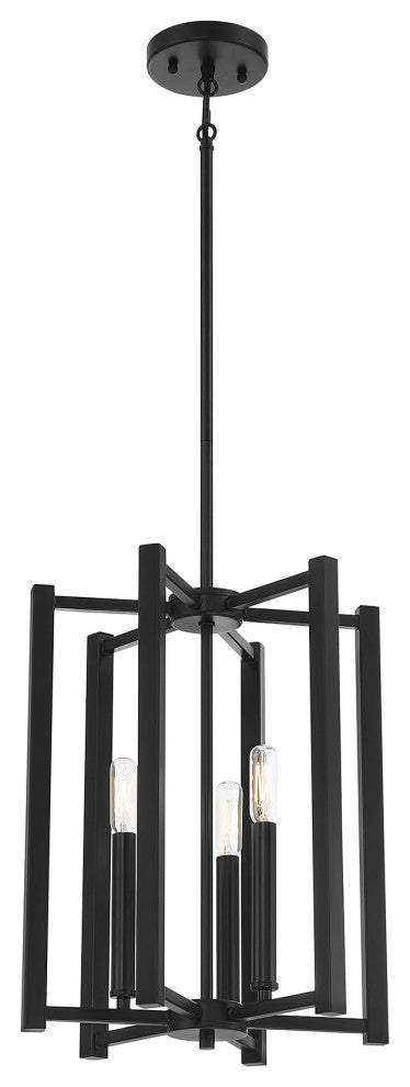 Benson 3-Light Matte Black Pendant