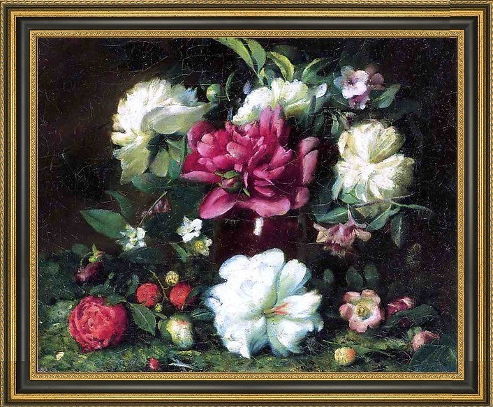 Joseph Decker Floral Still Life Framed Premium Canvas Print, 20"x25"