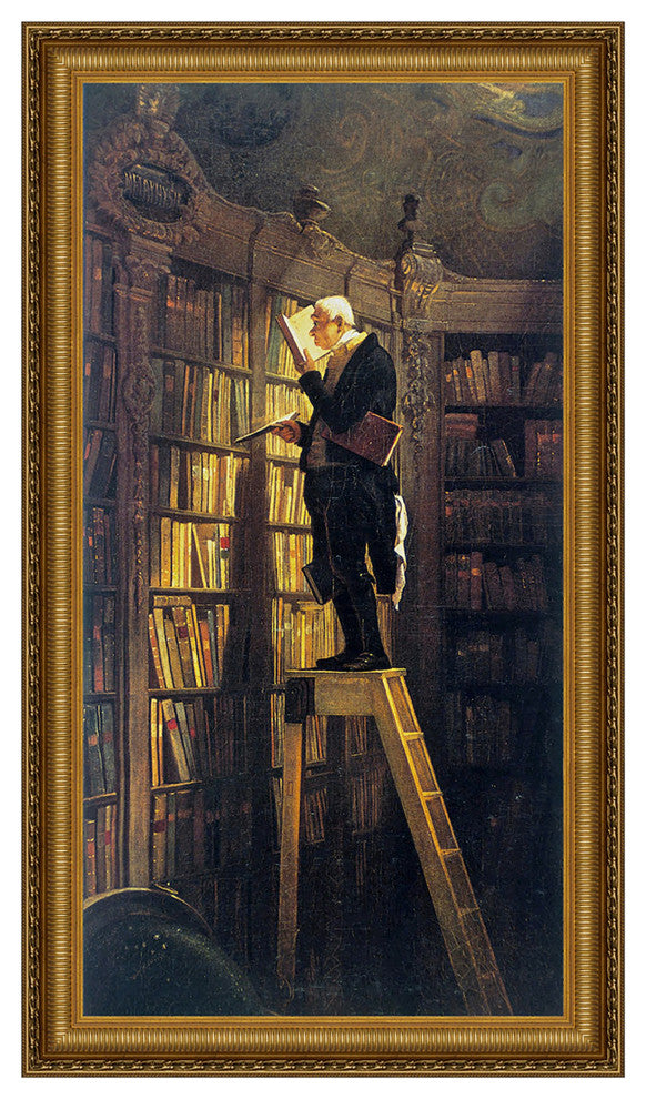 "The Bookworm 1850" Stretched Canvas Replica, 17"x26"