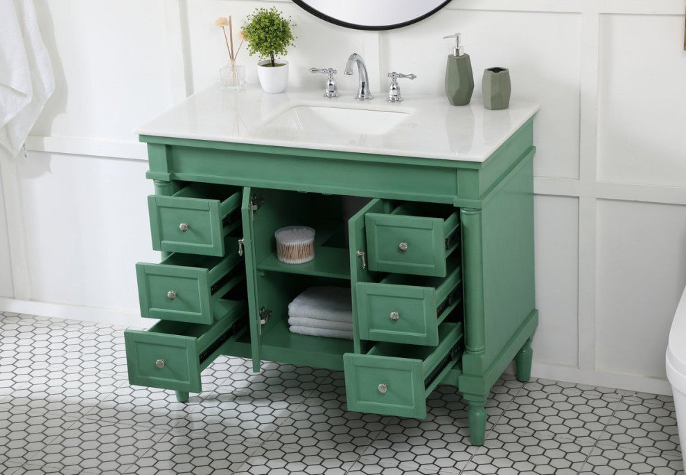 Lewis 42" Single Bathroom Vanity, Vintage Mint