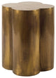 Quatrefoil Gold Cladding & Solid Wood Flower-Shaped Accent Table