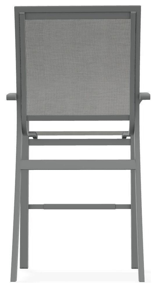 Kendall Sling Bar Height Stackable Outdoor Stool, Alloy/Graphite