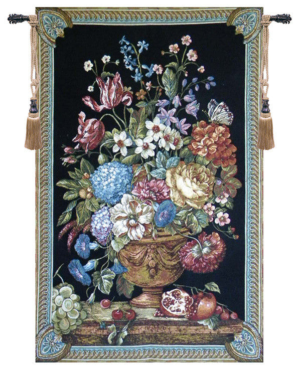 Floral Bouquet Thoughts By Lucio Battisti, Wall Tapestry, 53"x33"