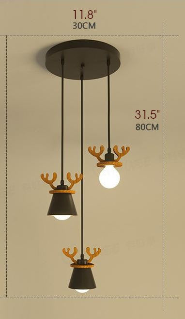 MIRODEMIÂ® Cap-d'Ail | Creative Ceiling Light with Deer Antlers Design, 3 Lights