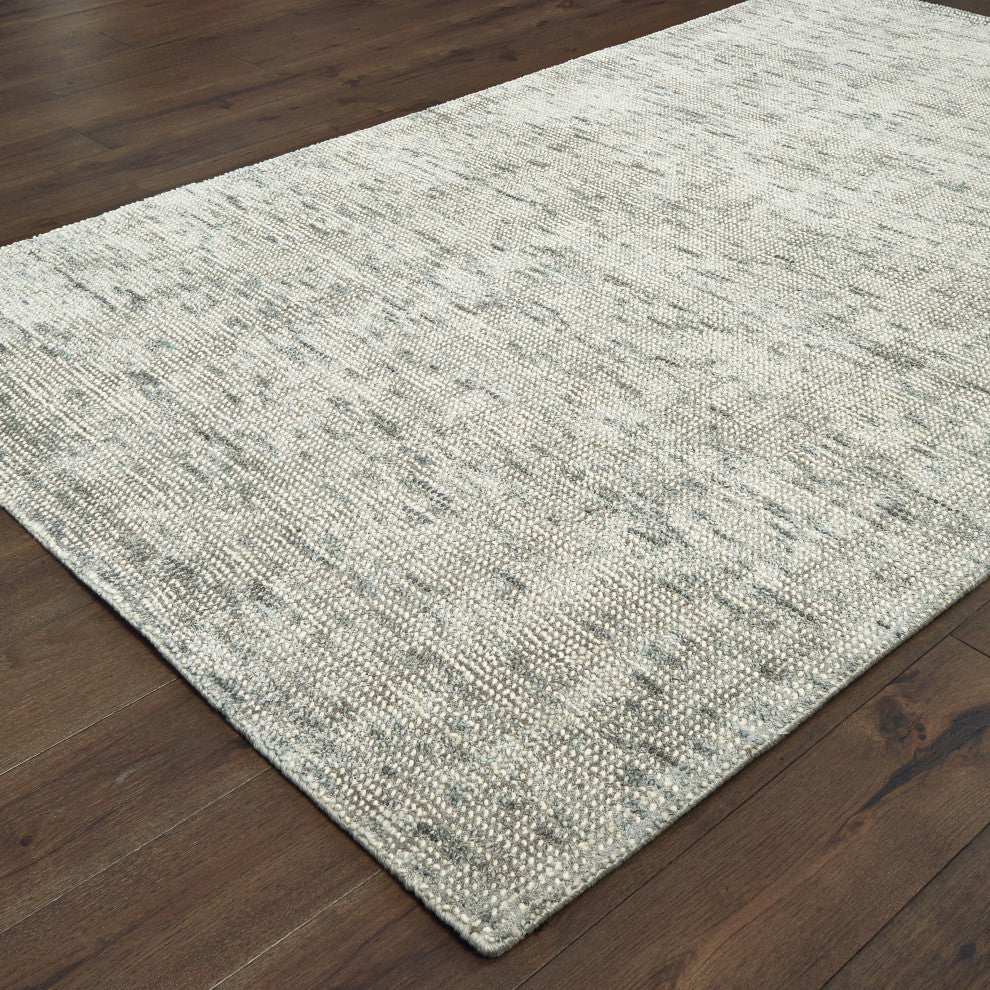Liana Hand-Tufted Wool and Viscose Shaded Solid Stone/Gray Rug, 5' x 8'