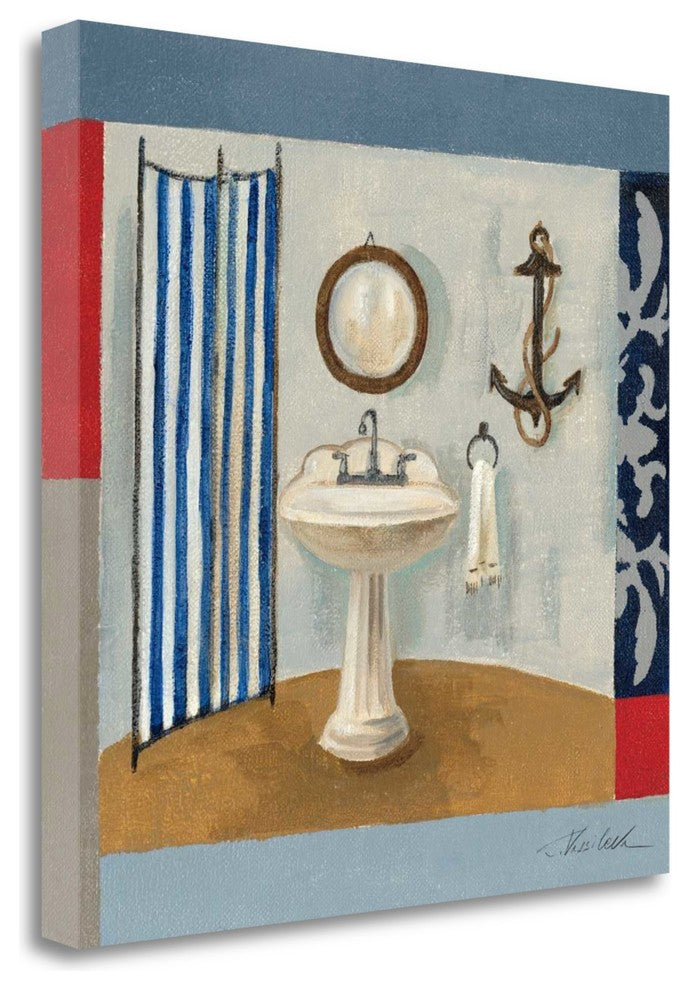 "Nautical Bath I" By Silvia Vassileva, Giclee Print on Gallery Wrap Canvas