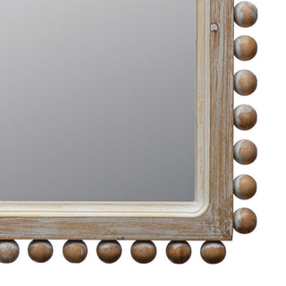 Boho Arched Wood Framed Wall Mirror, Natural