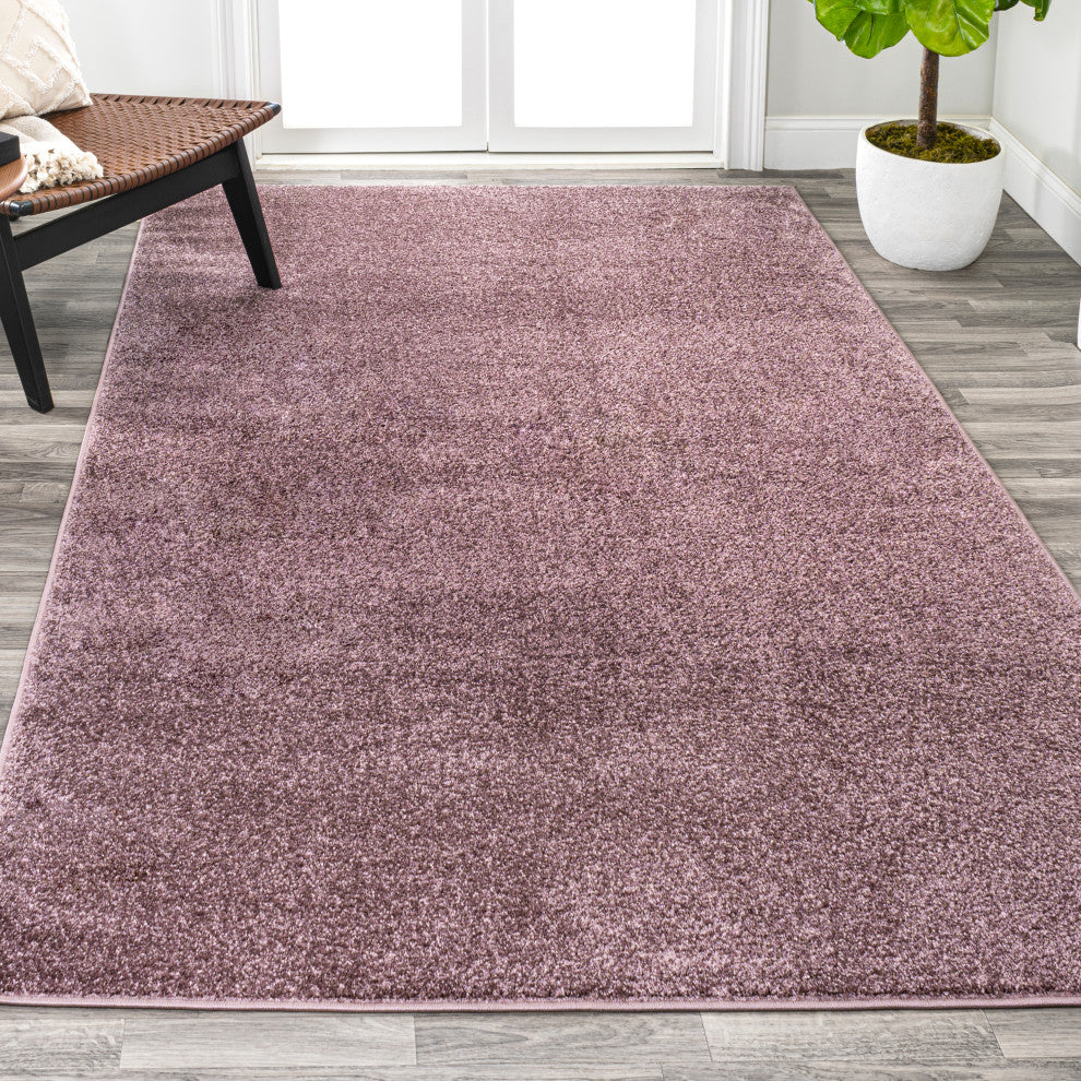 Haze Solid Low-Pile Light Purple 12 ft. x 15 ft. Area Rug