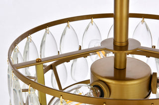 Elegant Lighting Mila 3-LT Flush Mount 1103F12BR, Brass