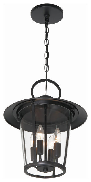Andover 4-Light Outdoor Chandelier, Matte Black