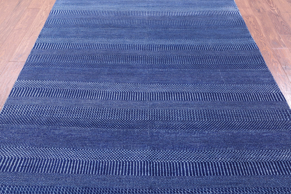 5' 11" X 9' 1" Wool and Silk Savannah Grass Handmade Rug Q11389
