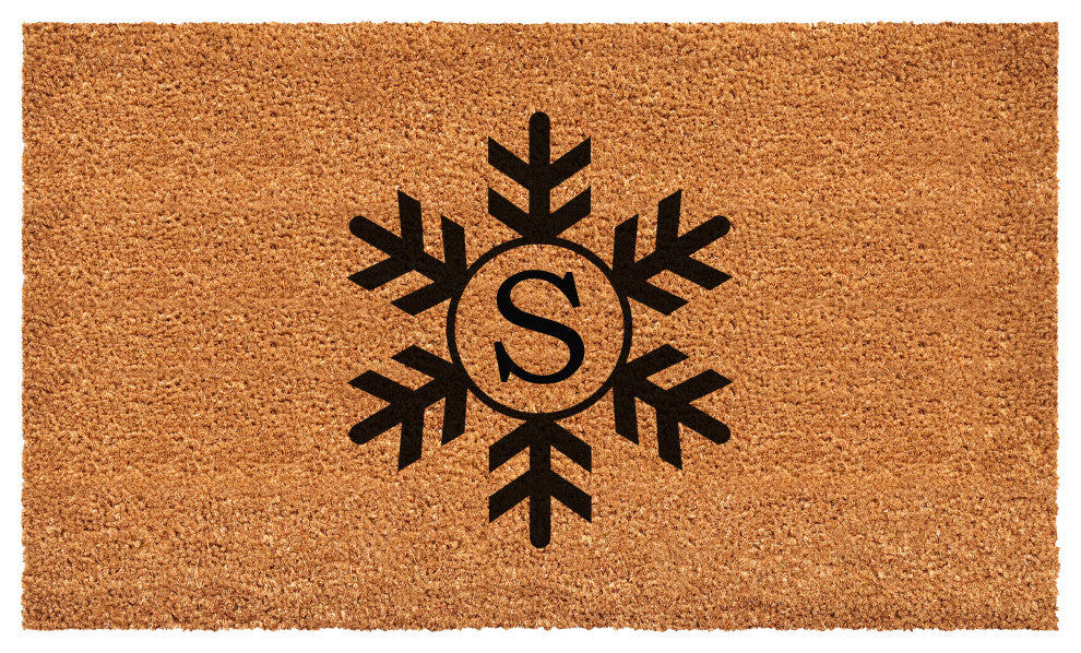 Calloway Mills Snowflake Monogram Doormat, 36"x72", Letter S