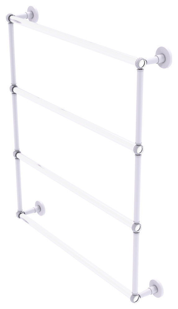 Clearview 4 Tier 30" Ladder Towel Bar with Twisted Accents, Matte White
