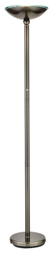 Artiva USA "Saturn" 71" LED Brushed Black Steel Torchiere Lamp With Touch Dimmer