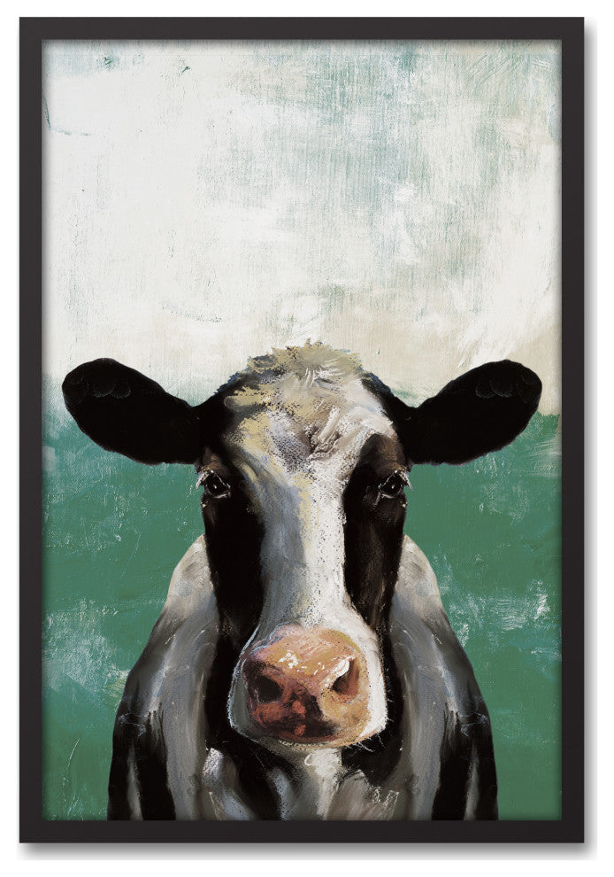 Cow Green Field 20x30 Black Framed Canvas