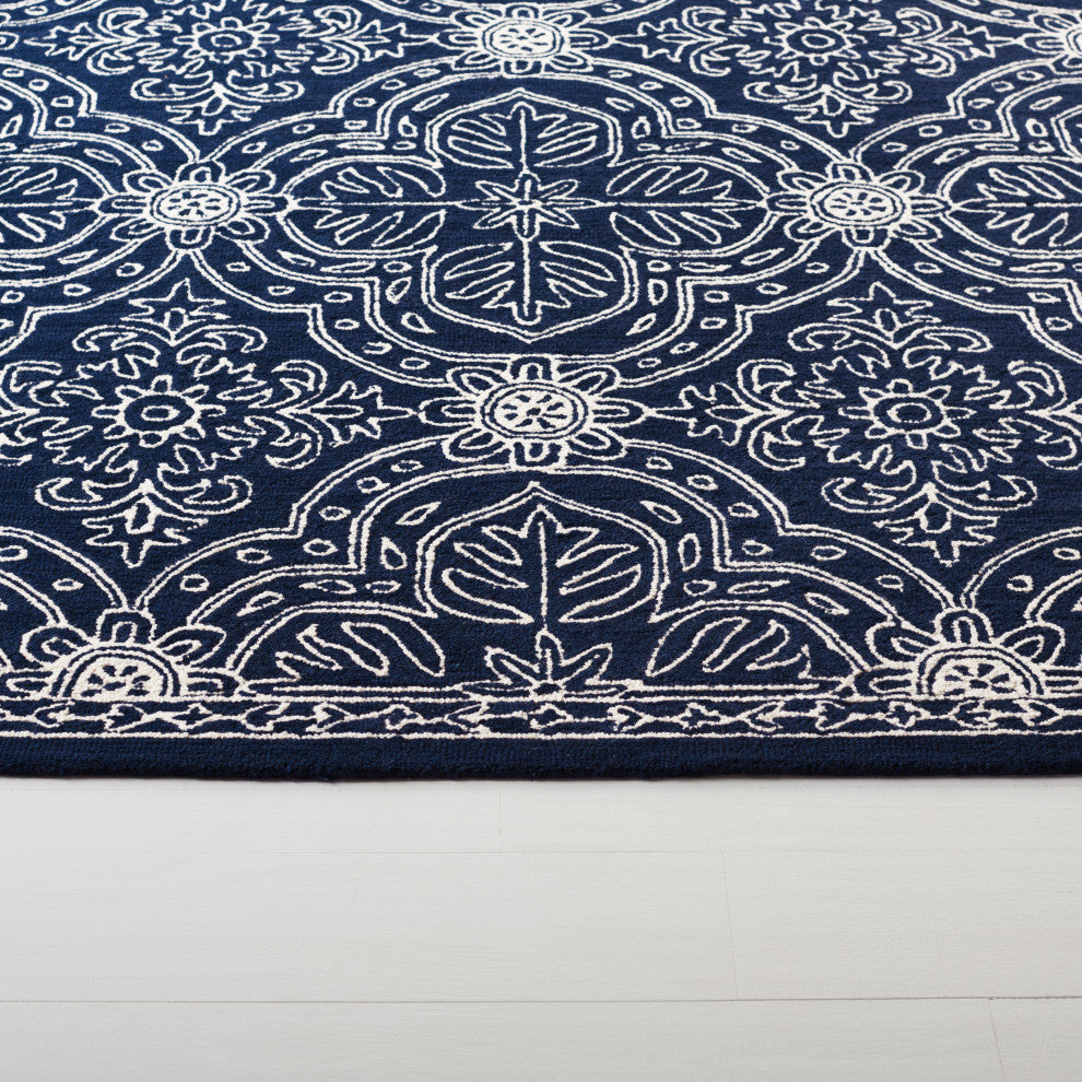 Lauren Ralph Lauren Etienne Area Rug, LRL6603, Navy/Ivory, 8'x10'