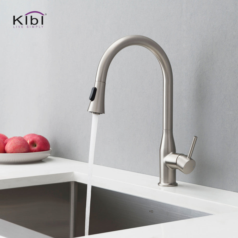 Napa Single Handle Pull Down Faucet, Brushed Nickel, W/ Soap Dispenser