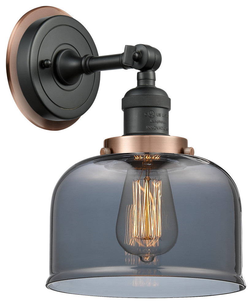 INNOVATIONS LIGHTING 203BK-BPAC-HRAC-G73 Large Bell 1 Light Mixed Metals Sconce